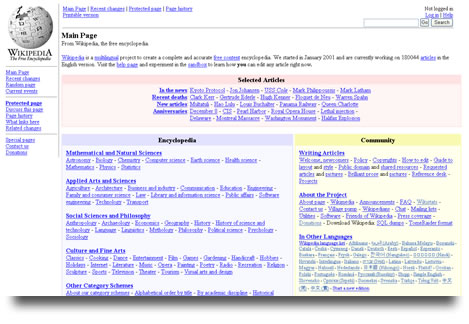 Wikipedia en Diciembre de 2003