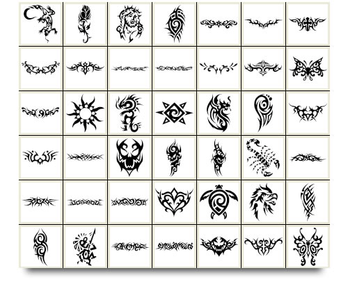 Y para eso, aquí les dejo 4 excelentes set de shapes de tatuajes tribales.